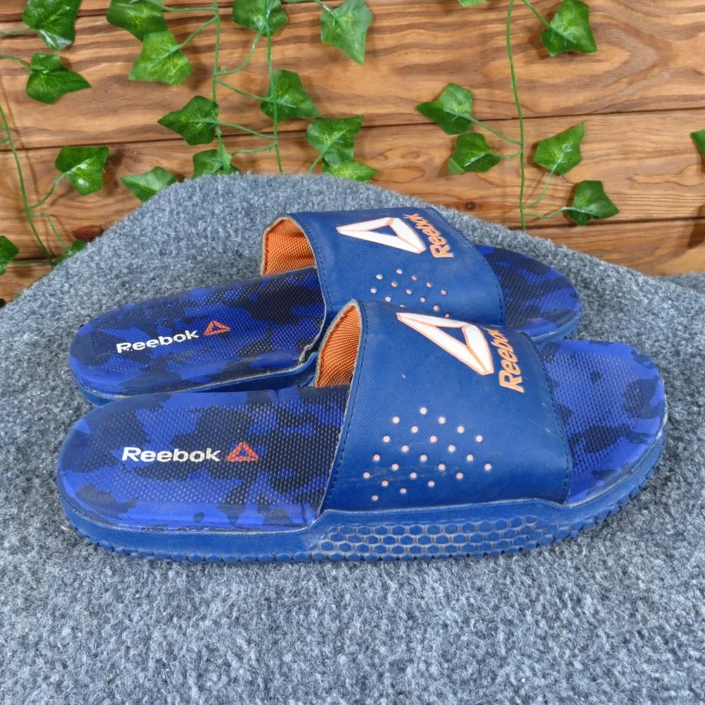 Reebok Pervade Boys Sandal Slide Size 4 Youth‎ Athletic Casual Blue Synthetic